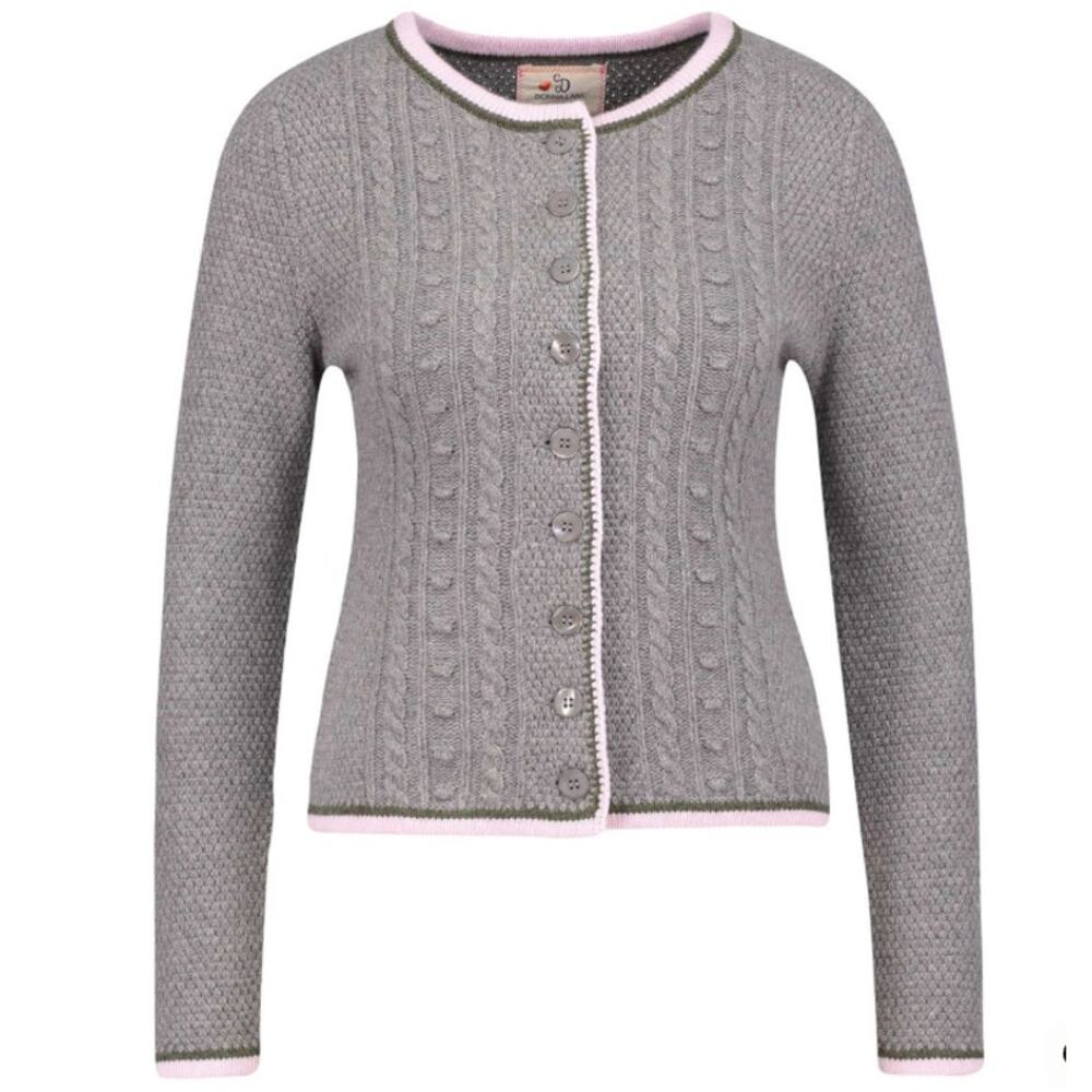 Donna Lane Wool Cardigan L Grey Sweater Button Up Grandamacore Cottagecore